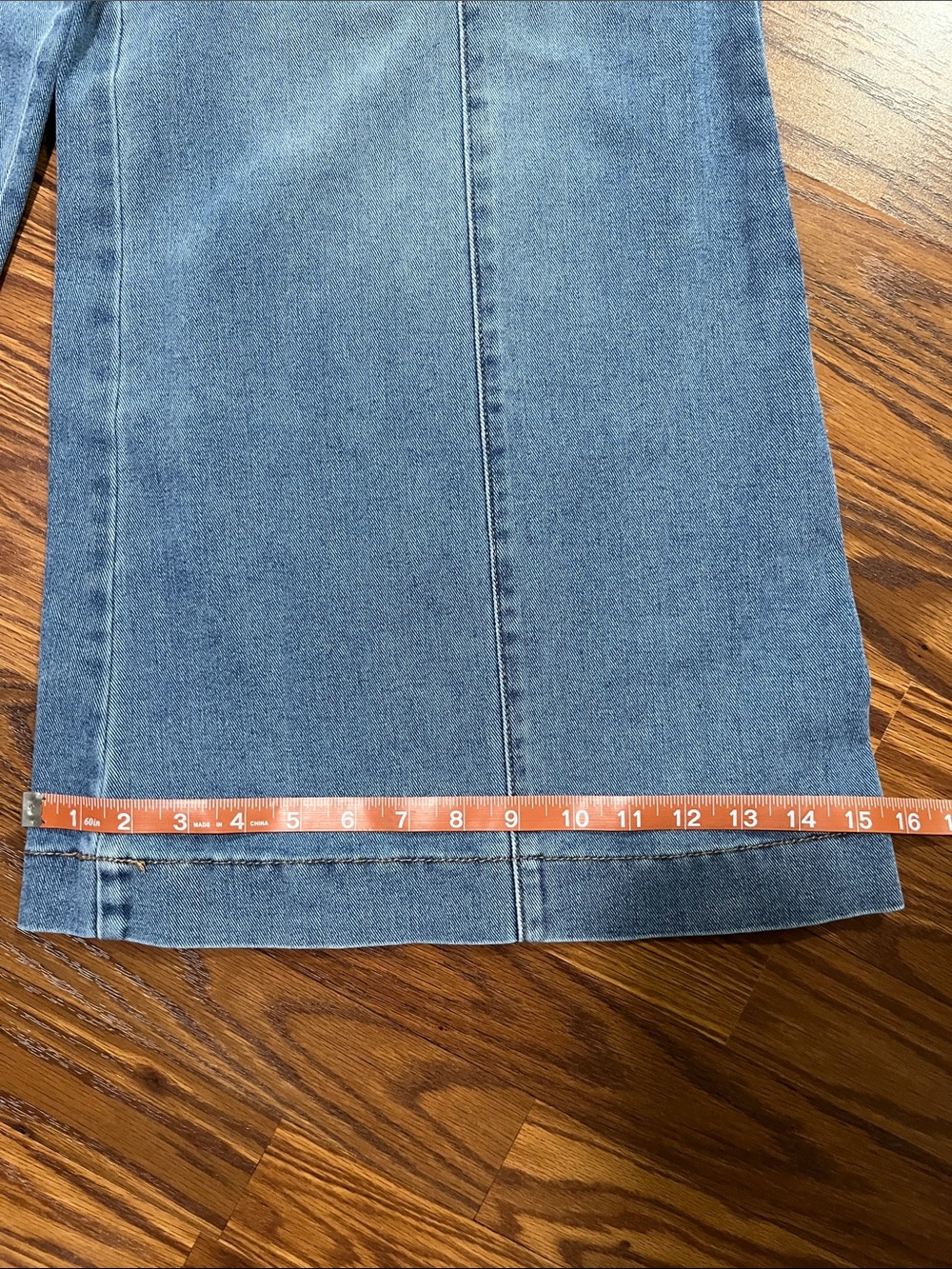 Kensie Wide-Leg Paneled Blue Denim Jeans size 6 - Picture 7 of 8